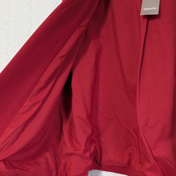 Chico's Blazer Women's Size XL Drape Front Jacket Sultry Red - Picture 3 of 9